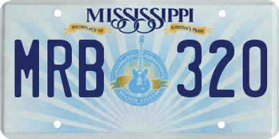 MS license plate MRB320