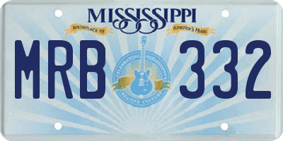 MS license plate MRB332