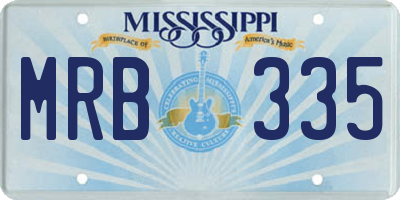 MS license plate MRB335