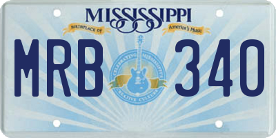 MS license plate MRB340