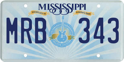 MS license plate MRB343