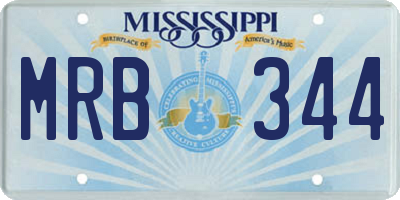 MS license plate MRB344