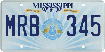MS license plate MRB345