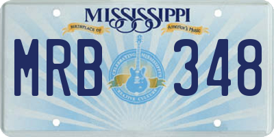 MS license plate MRB348