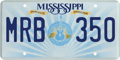 MS license plate MRB350