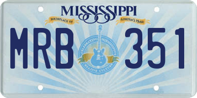 MS license plate MRB351