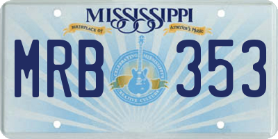 MS license plate MRB353