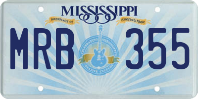 MS license plate MRB355