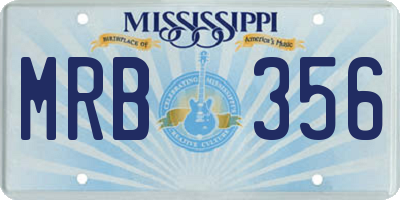 MS license plate MRB356