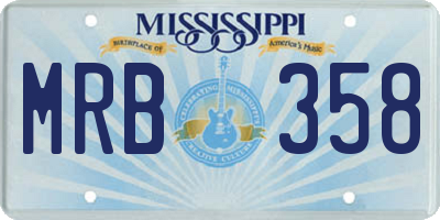 MS license plate MRB358
