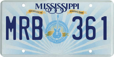 MS license plate MRB361