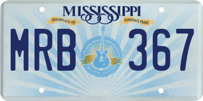 MS license plate MRB367