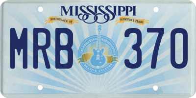 MS license plate MRB370
