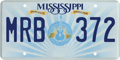 MS license plate MRB372