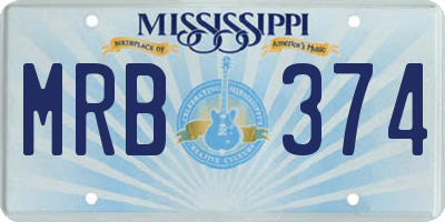 MS license plate MRB374