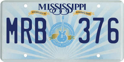 MS license plate MRB376