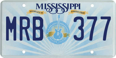 MS license plate MRB377