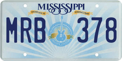 MS license plate MRB378