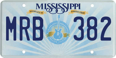MS license plate MRB382
