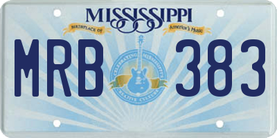 MS license plate MRB383