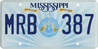 MS license plate MRB387