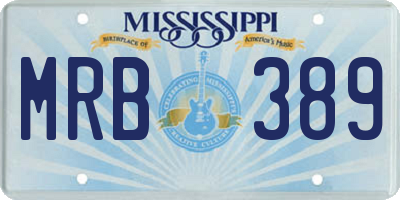MS license plate MRB389