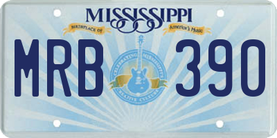 MS license plate MRB390
