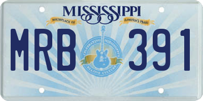 MS license plate MRB391