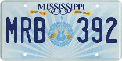 MS license plate MRB392