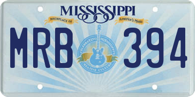 MS license plate MRB394