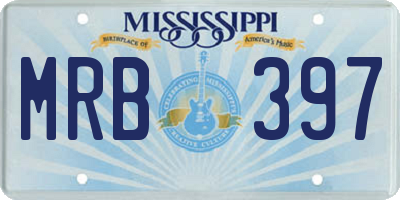 MS license plate MRB397