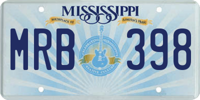 MS license plate MRB398