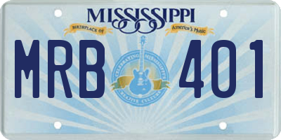 MS license plate MRB401