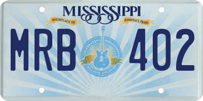MS license plate MRB402