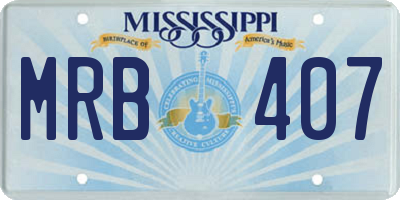 MS license plate MRB407