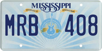 MS license plate MRB408