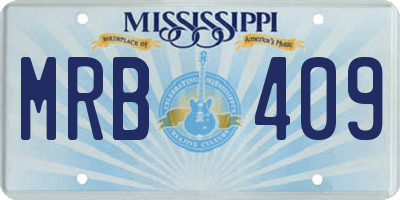 MS license plate MRB409