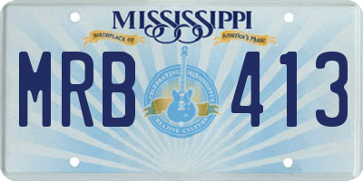 MS license plate MRB413