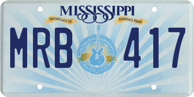 MS license plate MRB417