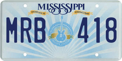 MS license plate MRB418