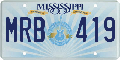 MS license plate MRB419