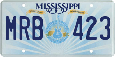 MS license plate MRB423