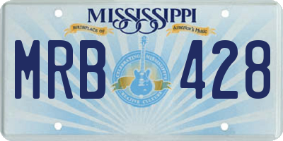 MS license plate MRB428
