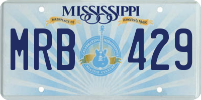 MS license plate MRB429