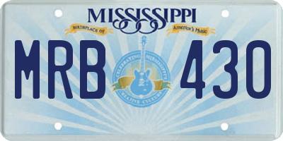 MS license plate MRB430