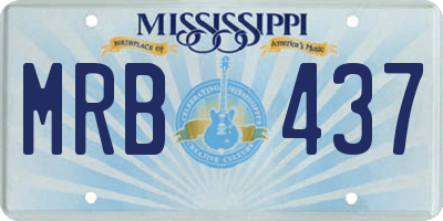 MS license plate MRB437