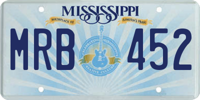 MS license plate MRB452