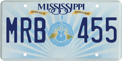 MS license plate MRB455