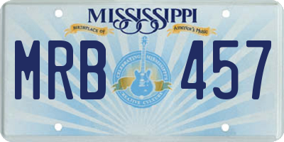 MS license plate MRB457