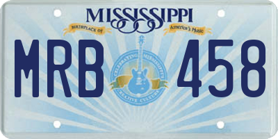 MS license plate MRB458